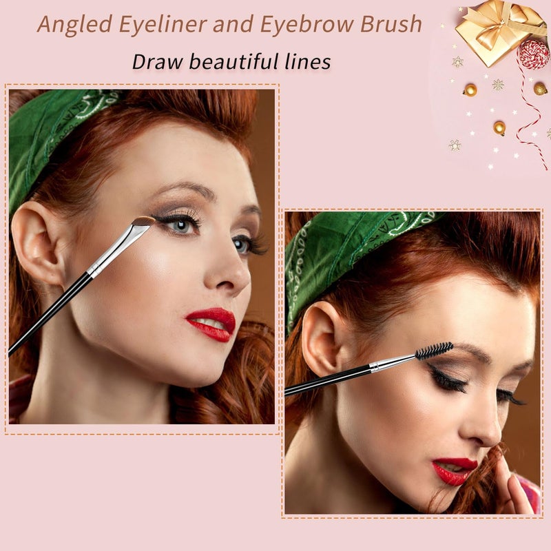 ELESDA Eyeliner Brush, Fine Angled Eyeliner Brush, Ultra Thin Precision Slanted Flat Eyeliner Makeup Brushes Set for Eye liner Eye brow Eyebrow Brushes, 5 PCS - Image 2